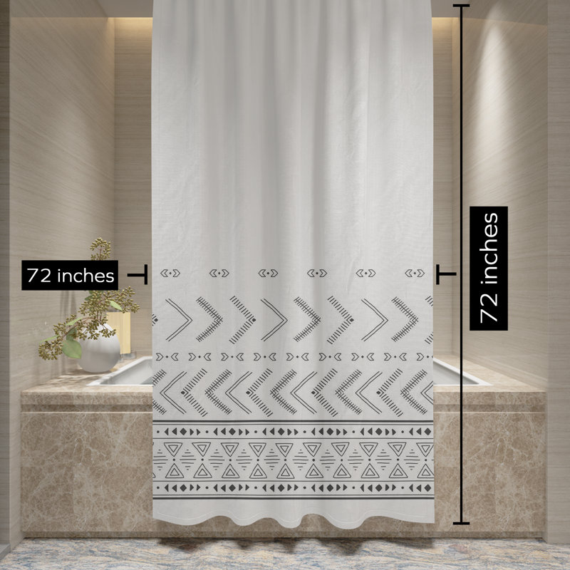 Abdirisaq Cotton Blend Abstract Shower Curtain