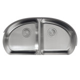 Undertone 34-9/16" L x 18-1/2" W x 9-1/2" Under-Mount Double-Equal Bowl Kitchen Sink