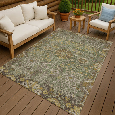 Tapis damassé intérieur / extérieur lavable à la machine ACN2617