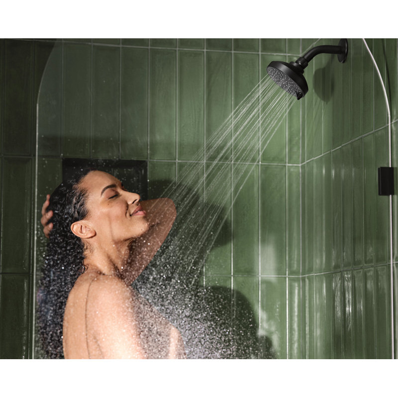Robinet de baignoire et douche à 6 jets Findlay à poignée simple noir mat (valve incluse), Noir mat