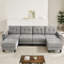 Grand canapé modulaire polyvalent avec revêtement en chenille, style moderne pour le salon