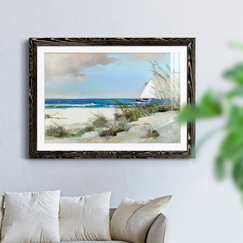 Brise de midi - Peinture encadrée, Cadre noir, H 31,5 po x l 23,5 po x P 1,5 po