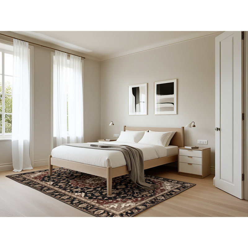 Tapis brun lavable à la machine, Rectangle 5 pi x 7 pi