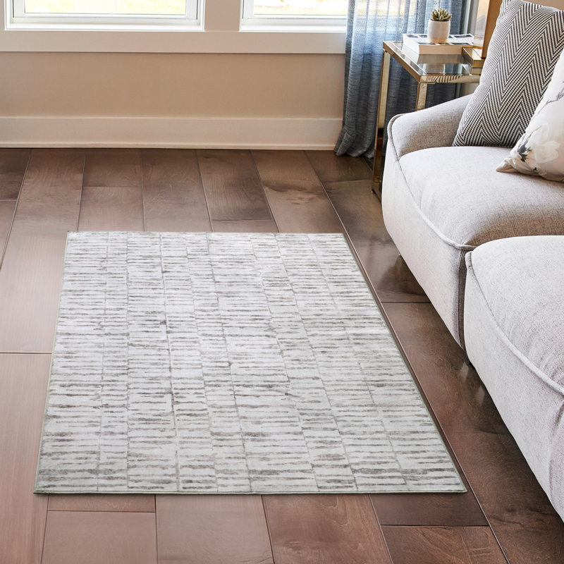 Wyatt & Ash Strata Texture Machine Washable Dream Mink Rugs 1-Piece, Rectangle 3' x 5'