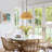 3-Light Dome Jute Pendant Light