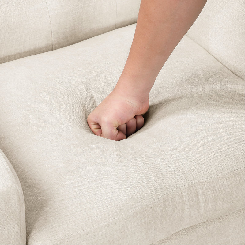 Chaise de jardin boutonnée beige: fabrication en contreplaqué, chaise d'appoint rembourrée en mousse haute beige: structure, housse de coussin de siège amovible, tissu texturé