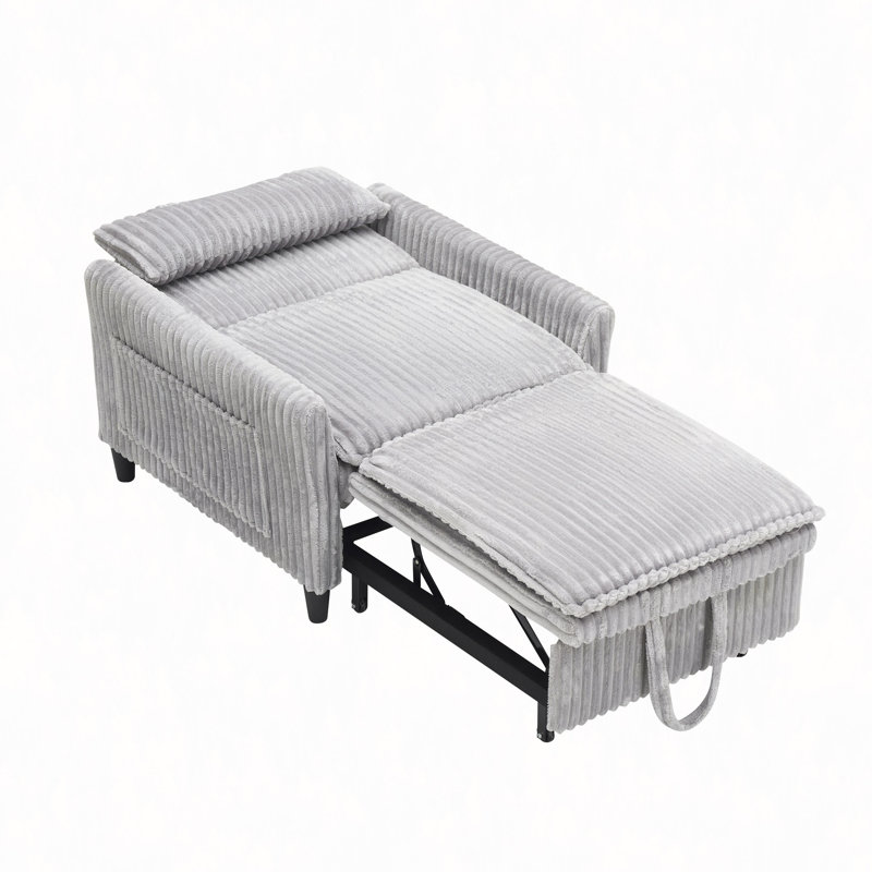 Fauteuil confortable pour petit appartement avec balcon et canapé-lit, Gris