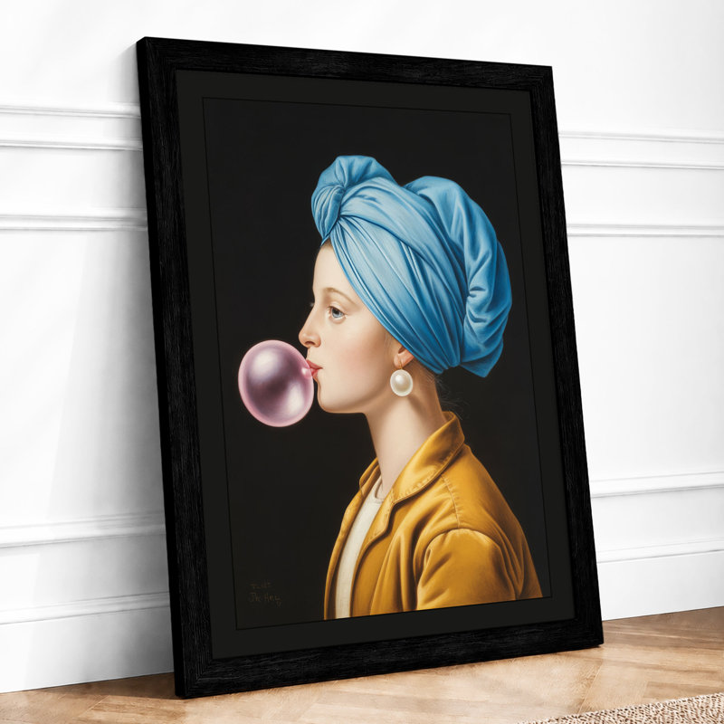 Blue Wrap Bubble Gum Modern - Print, Black, A3 - 42.0 x 29.7 cm