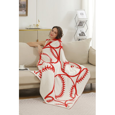 Baseball & Softball Pattern Luxury Soft Throw Blanket - SOFTBALL