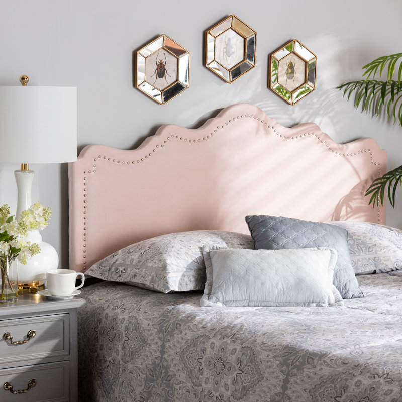 Tête de lit tapissier Lakey, Grand, Rose