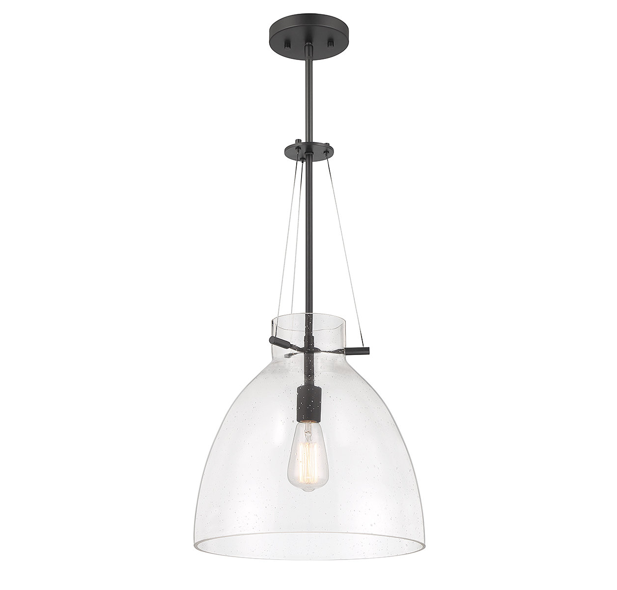 Theda 1 - Light Single Bell Pendant, Matte Black