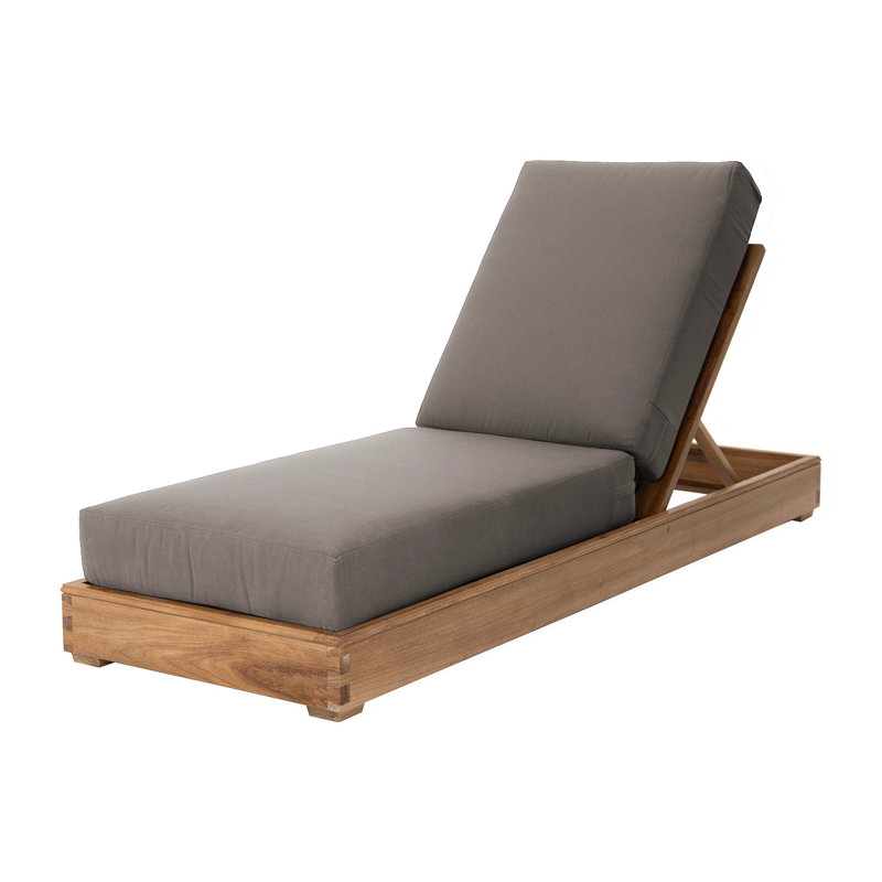 Chaise longue d'extérieur en teck Starlita, Taupe