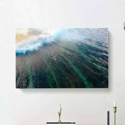 Surfing In The Maldives - Wrapped Canvas Print