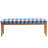 53'' W End Of Bed Bench Upholstered With Wooden Legs For Bedroom, Blue Gingham Linen Cushion Seat-981264535