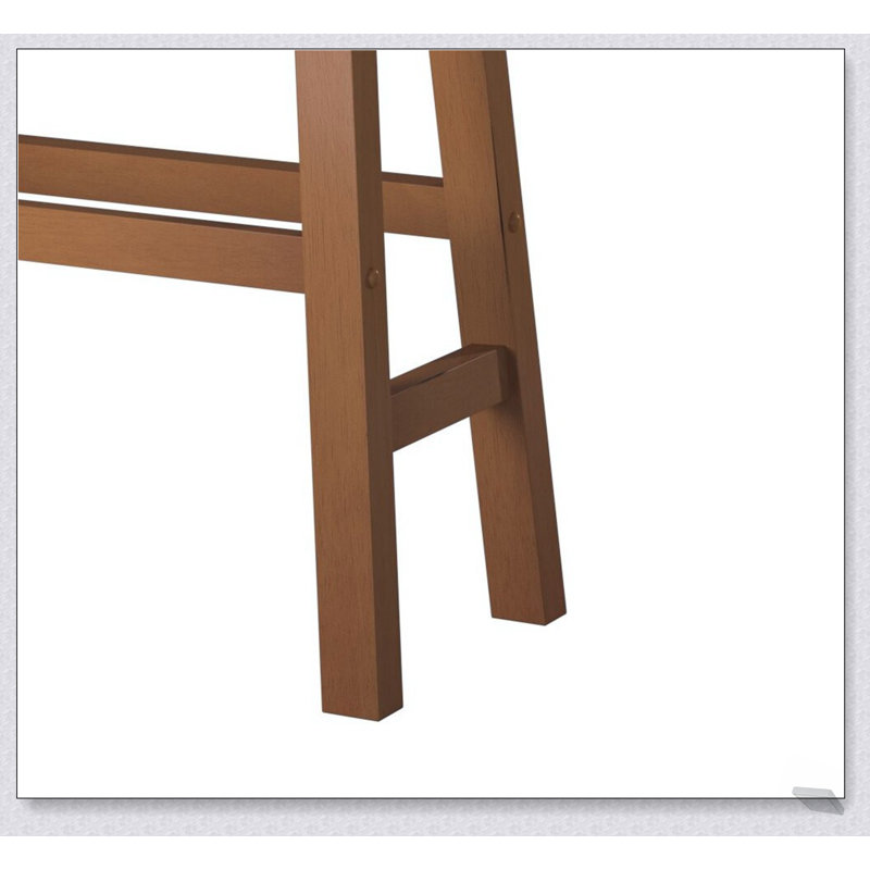Tabourets de bar décontractés de 29 po, ensemble de 2 pièces avec siège de selle, finition en bois de chêne massif, mobilier de maison durable et élégant