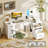 L-shaped Desk With 5-tier Under-desk Drawers,reversible Desk With Large Cabinet, Writing Desk With Power Outlets, Home Office Desk  With Cpu Stand-1019781251