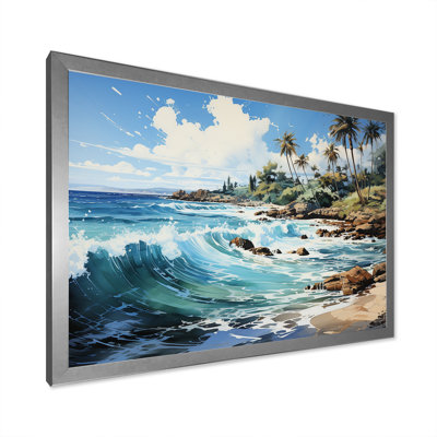 Palmier turquoise sur fond tropical