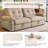 77" Convertible Sleeper Sofa with Pull-Out Bed, USB Ports & Side Pockets, Loveseat Couch for Living, Brown-1679393954
