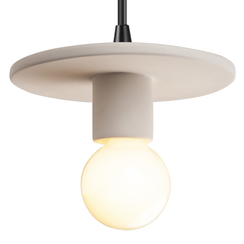 Luminaire suspendu à 1 lumière Leni, Bisque, Noir mat