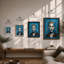 Grid Portrait In Blue Modern - Print-248509602-248509600
