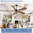 52 Inch Fine Net Caged Ceiling Fans with Lights, Dual Finish 5 Black Walnut Blades Hanging Fan, Rustic Ceiling Fan with Remote APP Control for Farmhouse Indoor/Outdoor Use-909578260