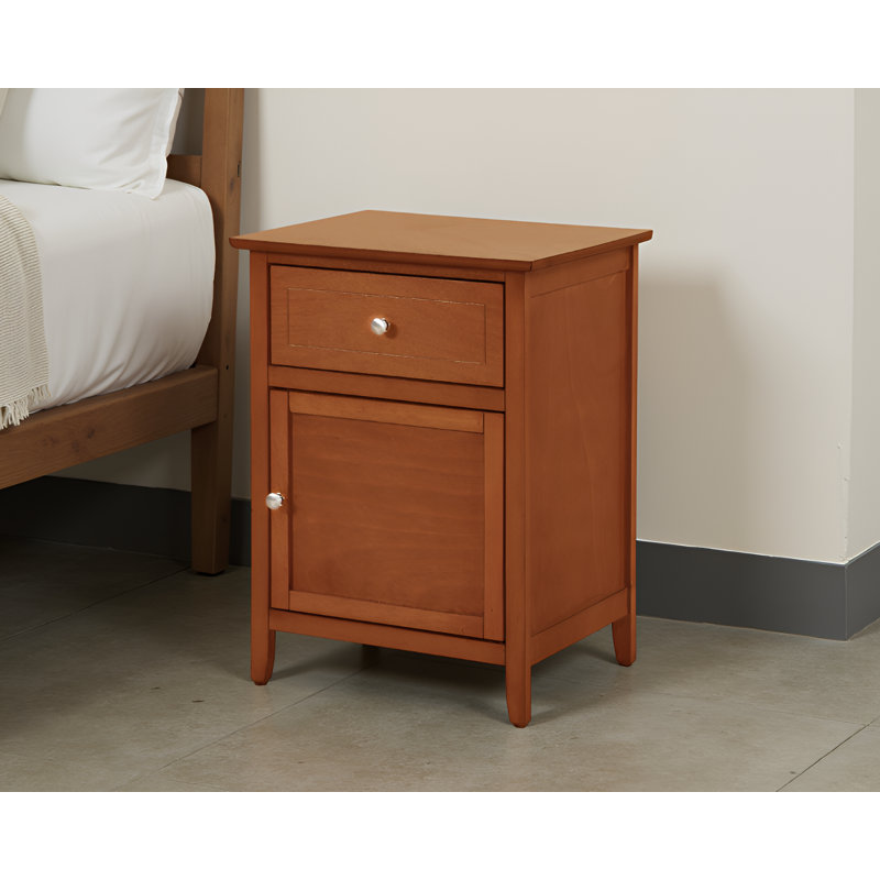 Paranhos Oak 1 Drawer 1 Door Nightstand, Oak