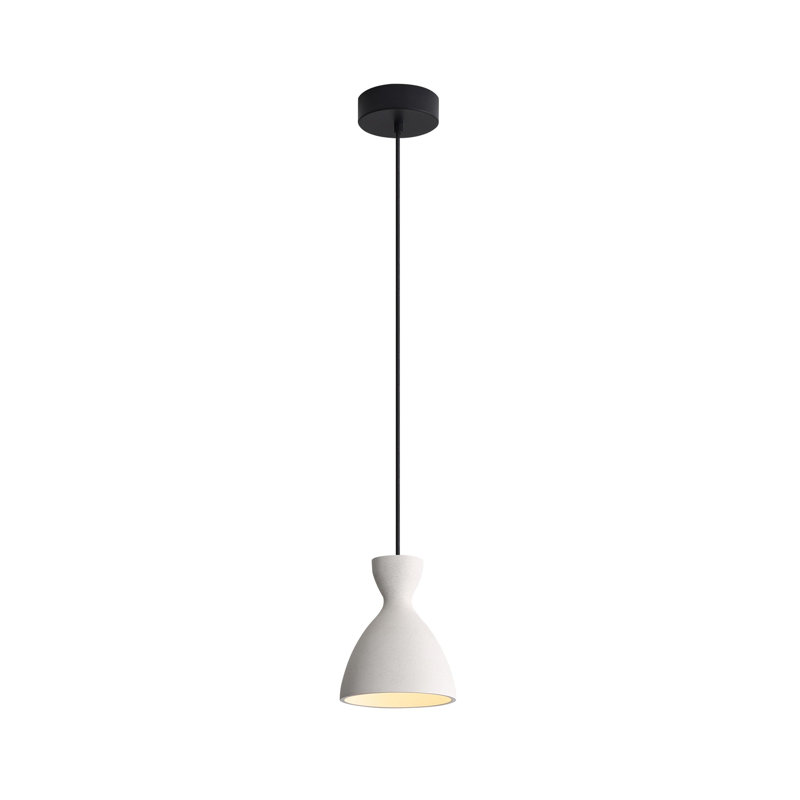 Varley 10" LED Pendant in Sandstone Cement, White