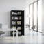 Armoire de rangement en métal 71 po avec portes battantes en acier et 4 tablettes réglables, idéale pour le bureau, l'entrepôt, le garage, noir, portes verrouillables, protection durable-131255805