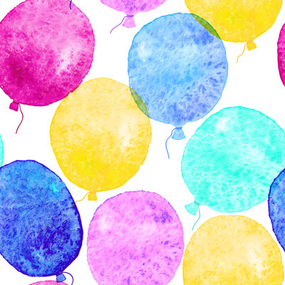 " Watercolor Balloons " by Baksiabat Painting Print