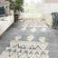 Tapis bleu / ivoire en laine noué à la main Volente-467939413