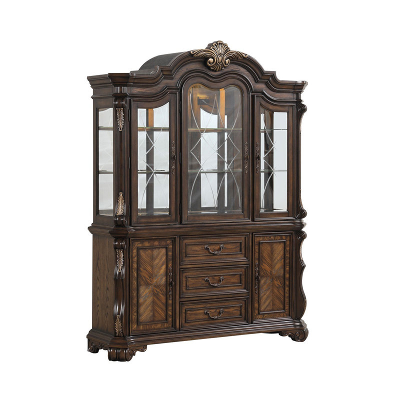 Buffet traditionnel 69,4 po, brun foncé