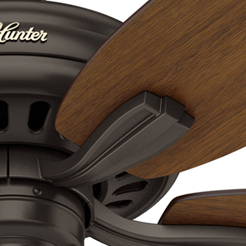 52" Newsome 5 - Blade Outdoor Standard Ceiling Fan with Pull Chain, Premier Bronze