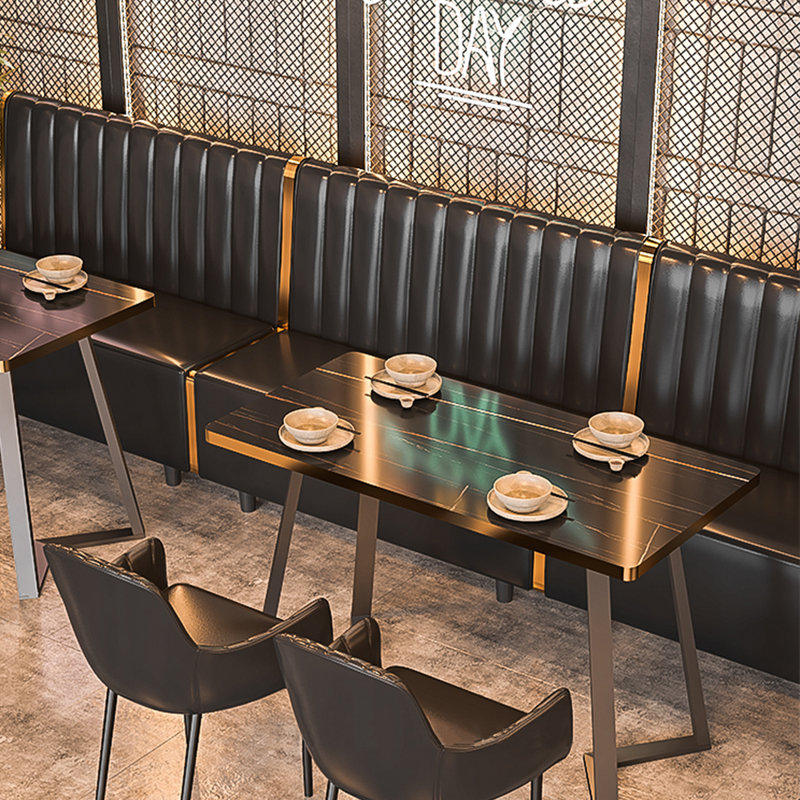Banc rembourré en similicuir clair Luxury Luxury, Noir