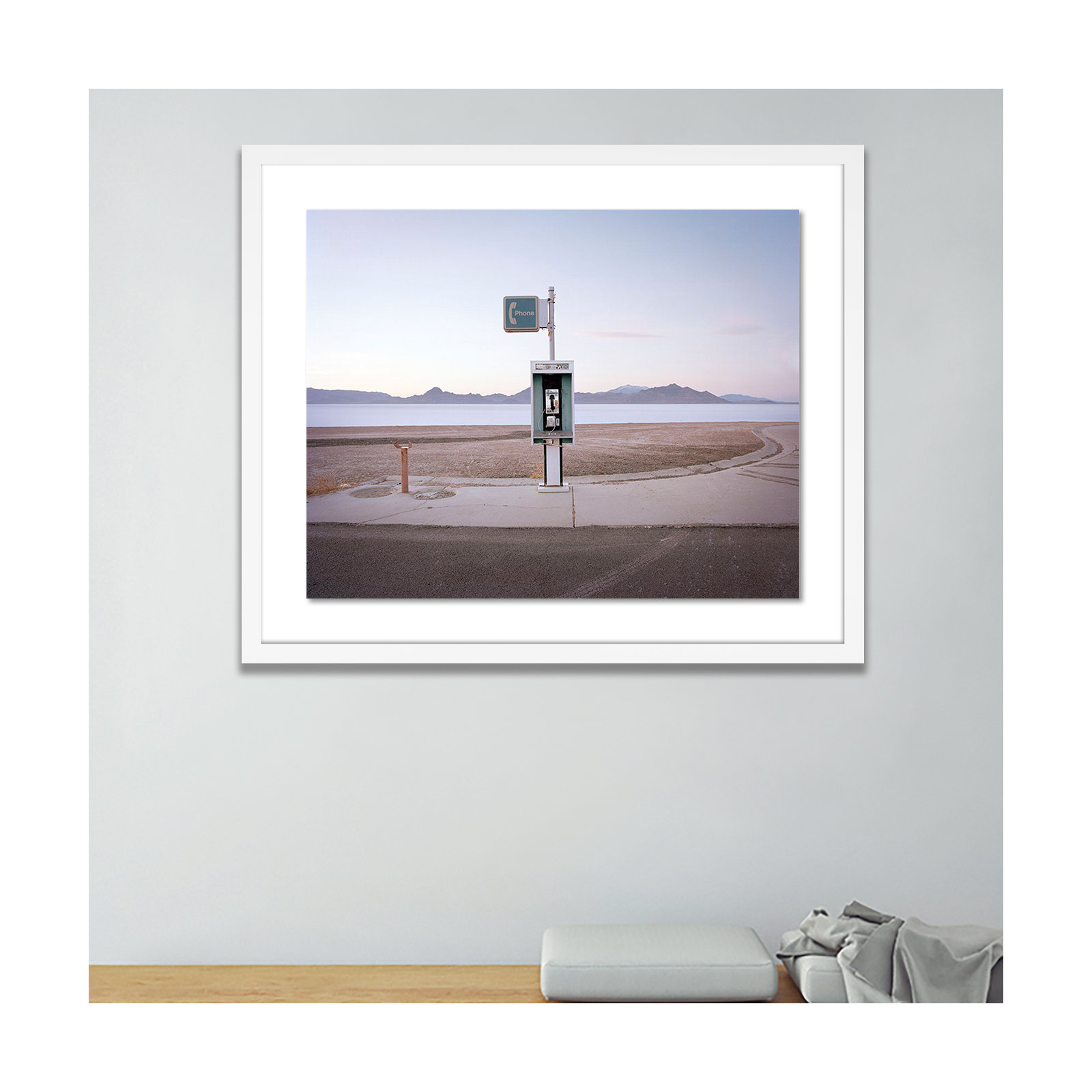 Bonneville Pay Phone by Ryann Ford, White, 50" H x 60" W x 2.5" D