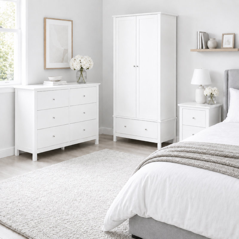 45cm W Manufactured Wood Bedside Table