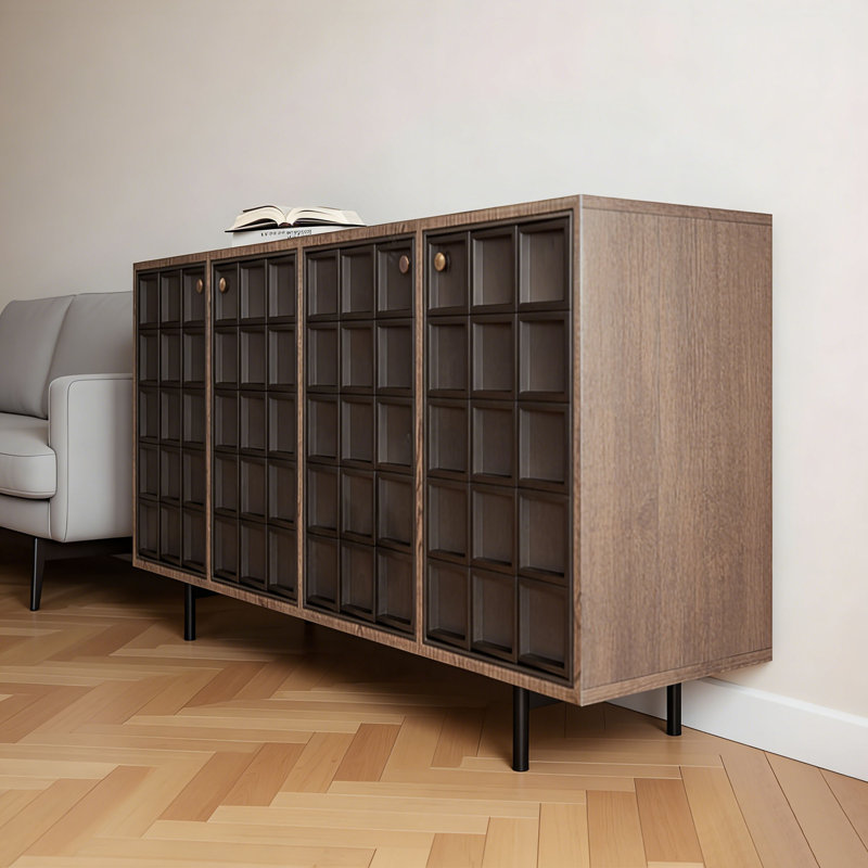 Buffet de rangement rétro multifonctionnel, H 35,43 po x l 55,11 po x P 15,74 po