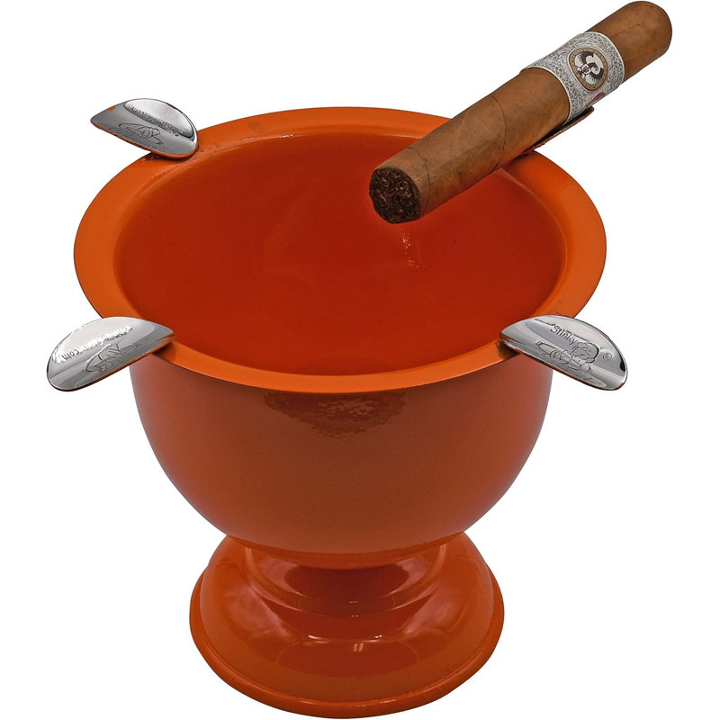 Cendrier Stinky, 4 étriers, Orange