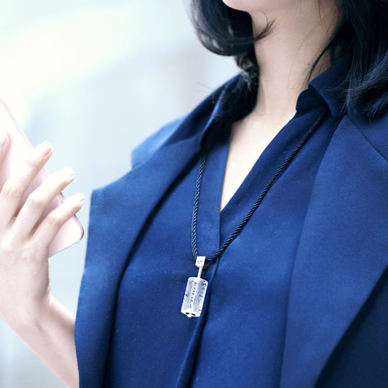 Crystal Necklace, Pendant, LIULI Prayer Wheel | Eternal Cycle of Compassion