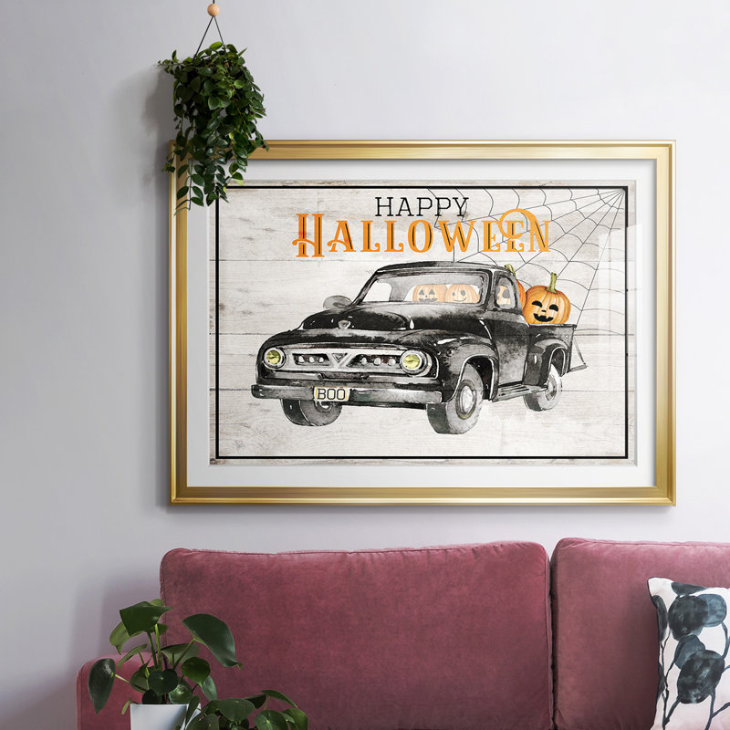 " Happy Halloween ", Gold, 19" H x 27" W x 1.5" D