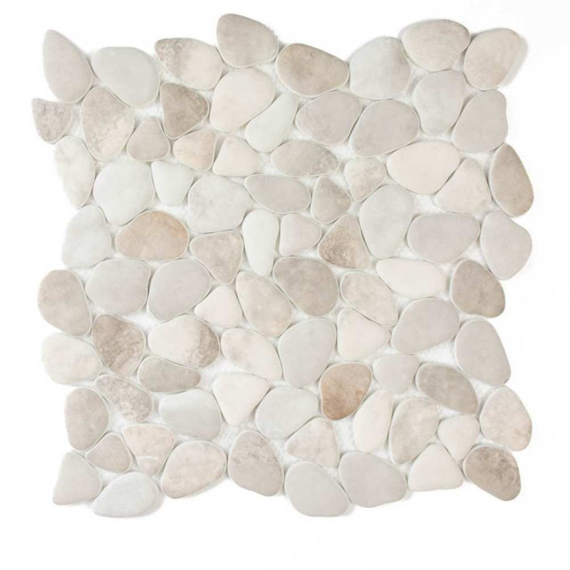 Huron Glass Pebbles Mosaic Tile, Earth Mix