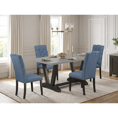 Emilyanne Solid Wood Top Trestle Dining Set