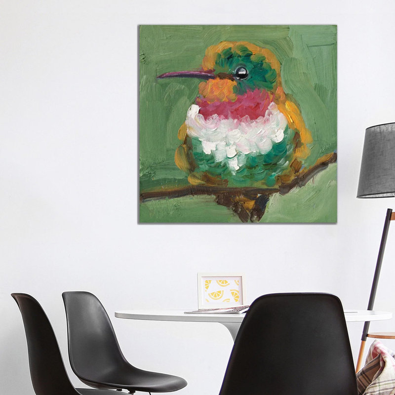 Green Hummingbird by Nataly Mak - Wrapped Canvas Gallery-Wrapped Canvas Giclée, 93.98 cm H x 93.98 cm W