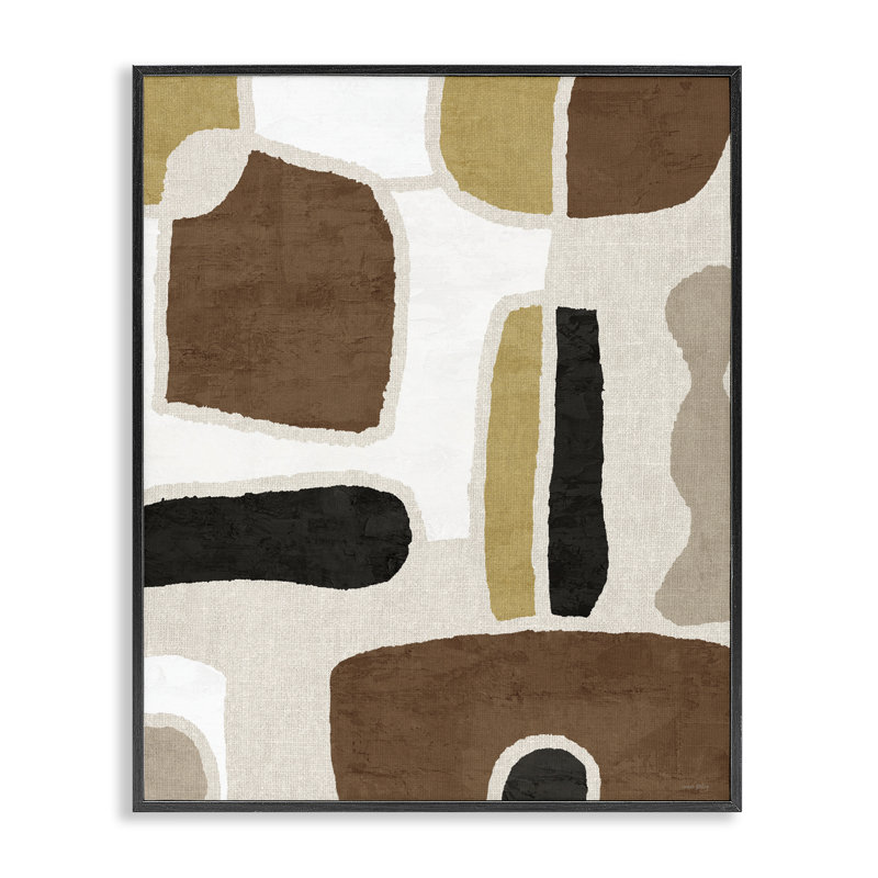 Estampe numérique Earthy Organic Shapes, design par Amber Sterling, H 20 po x l 16 po, Giclée encadrée noir minuit