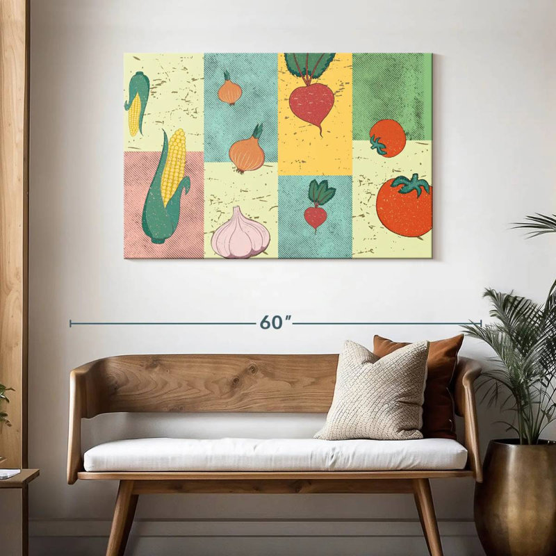 Yarlin Patchwork Vegetables, 30" H x 45" W