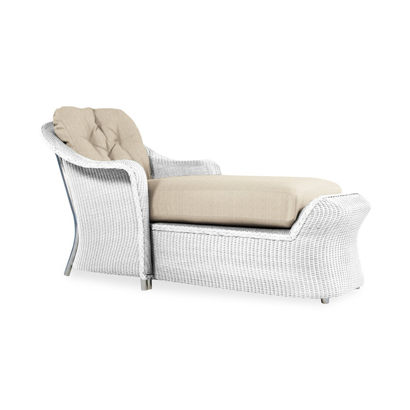 Reflections Outdoor Chaise Lounge, White, Beach Navy
