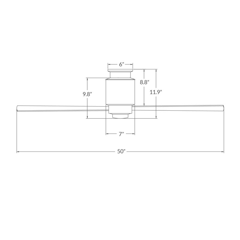 Lapa 50'' Ceiling Fan, Galvanized, Maple, Handheld Remote Control (2-wire)
