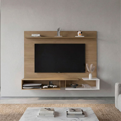Meuble télé 65 po - Meuble audio-vidéo moderne avec tablettes de rangement