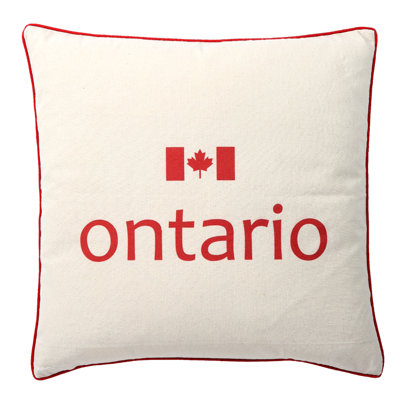 Coussin décoratif en coton O Canada Provinces - Ontario