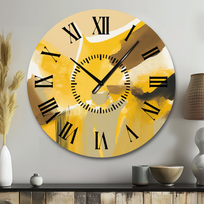 Horloge murale moutarde jaune rétro I