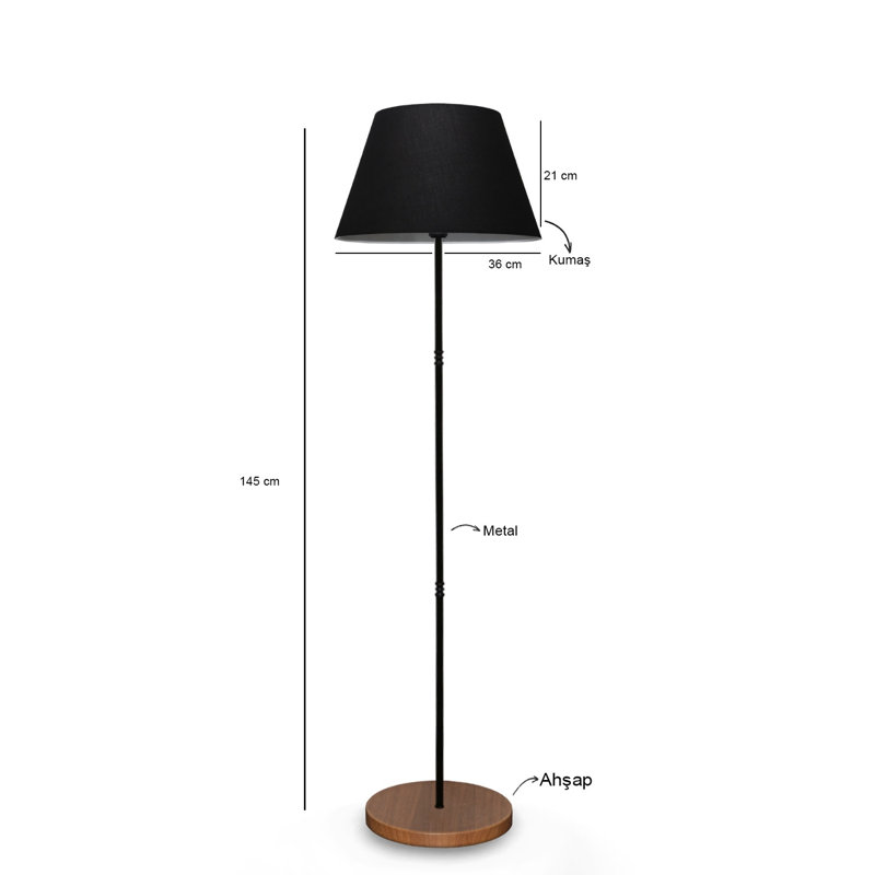Lampe sur pied 57 ", Noir
